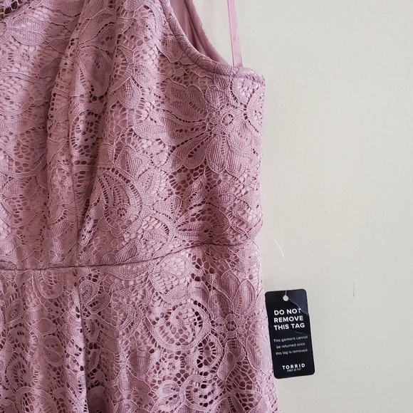 NWT Torrid Mauve Pink Tulle Lace Skate Mini Dress Semi Formal Size 20 - Picture 11 of 14